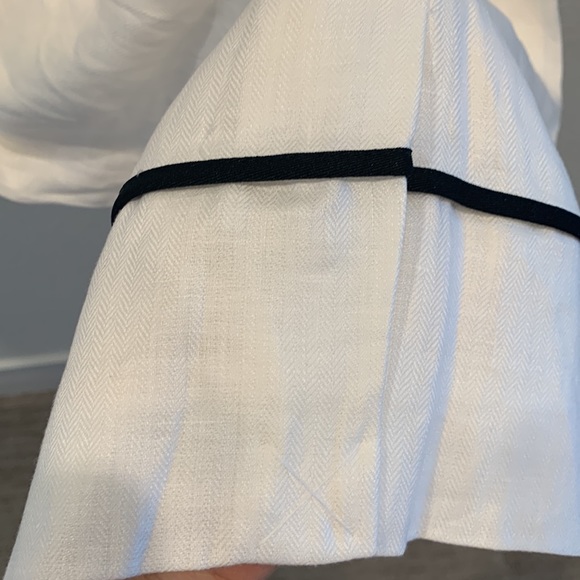 NWT J.Crew Herringbone Linen Dress White Navy 2 - Picture 8 of 9